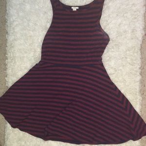 Dark blue and Maroon strip dress